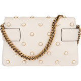 Gucci White Leather Queen Margaret Bee Shoulder Bag