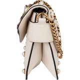Gucci White Leather Queen Margaret Bee Shoulder Bag