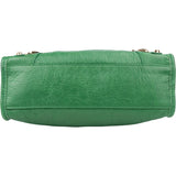 Balenciaga Green Leather Mini City Handbag