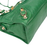 Balenciaga Green Leather Mini City Handbag