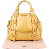 Miu Miu Yellow Leather City Handbag