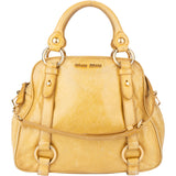 Miu Miu Yellow Leather City Handbag