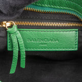 Balenciaga Green Leather Mini City Handbag