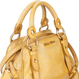 Miu Miu Yellow Leather City Handbag