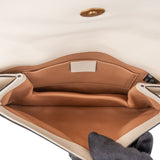 Gucci White Leather Queen Margaret Bee Shoulder Bag