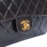 Chanel Quilted Brown Lambskin 24K Single Flap Handbag