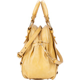 Miu Miu Yellow Leather City Handbag