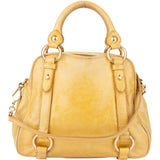 Miu Miu Yellow Leather City Handbag