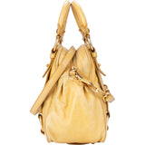 Miu Miu Yellow Leather City Handbag