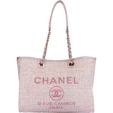 Chanel Pink Tweed Deauville Shopper Bag