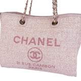 Chanel Pink Tweed Deauville Shopper Bag