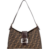 Fendi FF Monogram Baguette Buckle Shoulder Bag