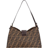 Fendi FF Monogram Baguette Buckle Shoulder Bag