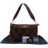 Chanel Stitching Suede Leather CC Shoulder Bag