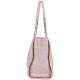 Chanel Pink Tweed Deauville Shopper Bag