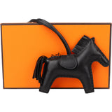 Hermès Black Leather Rodeo Pendant
