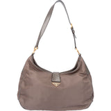 Prada Grey Nylon Triangle Shoulder Bag