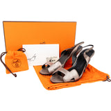 Hermès Silver Leather Night 90 Heels (34)