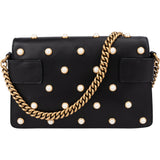 Gucci Black Leather Queen Margaret Bee Shoulder Bag