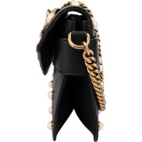 Gucci Black Leather Queen Margaret Bee Shoulder Bag
