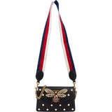 Gucci Black Leather Queen Margaret Bee Shoulder Bag