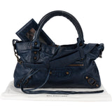 Balenciaga Blue Leather City Handbag
