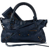 Balenciaga Blue Leather City Handbag