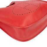 Hermès Rouge Clemence Leather Evelyne GM Crossbody Bag