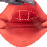 Hermès Rouge Clemence Leather Evelyne GM Crossbody Bag