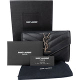 Saint Laurent Grain Chevron Leather Flap Wallet