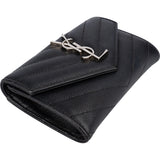 Saint Laurent Grain Chevron Leather Flap Wallet