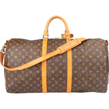 Louis Vuitton Canvas Monogram Keepall 55 Bandouliere