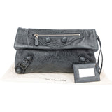 Balenciaga Leather Spikes City Clutch