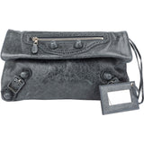 Balenciaga Leather Spikes City Clutch