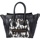 Celine Zebra Cotton Luggage Handbag