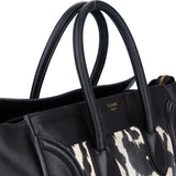 Celine Zebra Cotton Luggage Handbag