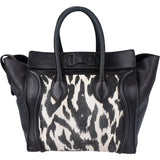 Celine Zebra Cotton Luggage Handbag