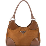 Prada Brown Nylon Triangle Handbag
