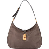 Prada Grey Nylon Triangle Turnlock Shoulder Bag