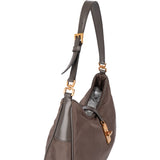 Prada Grey Nylon Triangle Turnlock Shoulder Bag
