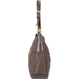 Prada Grey Nylon Triangle Turnlock Shoulder Bag