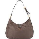 Prada Grey Nylon Triangle Turnlock Shoulder Bag