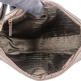 Prada Grey Nylon Triangle Turnlock Shoulder Bag