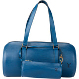 Louis Vuitton Bleu Epi Leather Soufflot Set Handbag