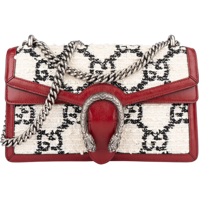 Gucci GG Tweed Monogram Dionysus Shoulder Bag - vintageandkickz