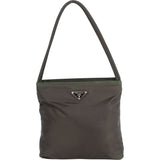 Prada Green Nylon Triangle Mini Handbag