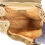 Gucci Suede Monogram Bamboo Backpack