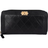 Chanel Quilted Lambskin Boy Wallet