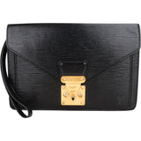 Louis Vuitton Noir Epi Leather Dragonne Clutch