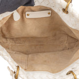 Bottega Veneta White Intrecciato Leather Lock Handbag